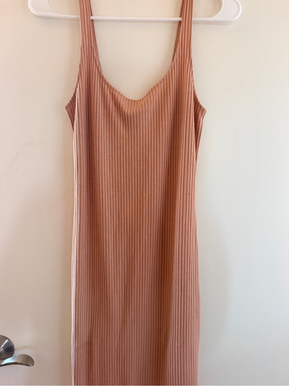 Urban Outfitters Ribbed Tank Midi Dress in Dusty Rose